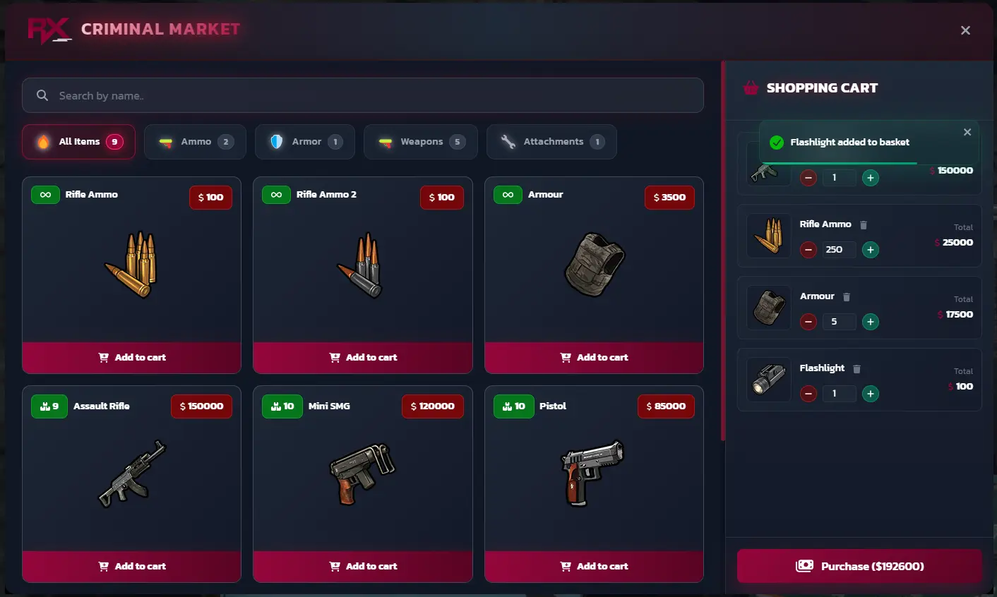Black Markets UI